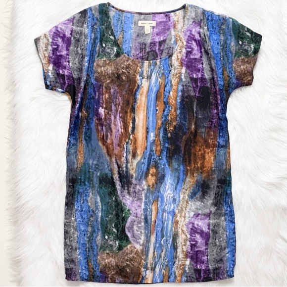 Urban Outfitters Colorful Blue Gray Purple Marbled Short Sleeve Mini Dress - Picture 9 of 11